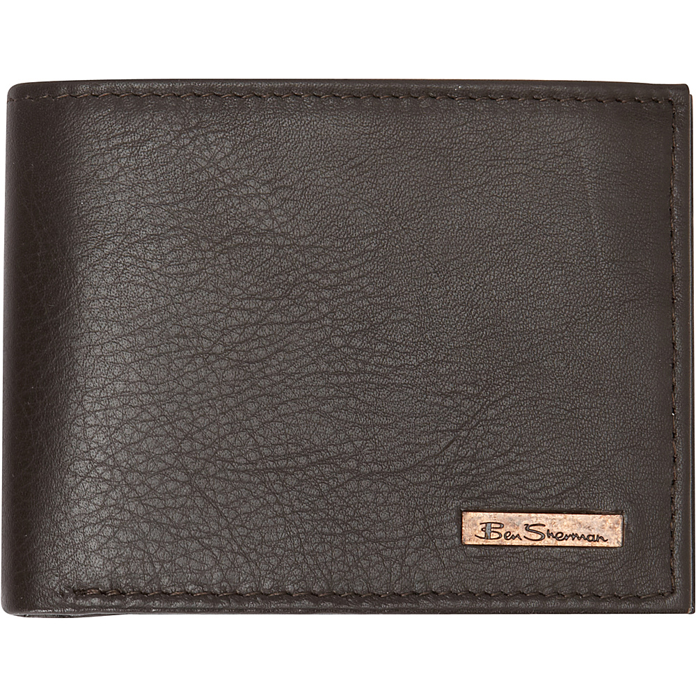Ben Sherman Luggage Hackney Collection Leather RFID Traveler Passcase Wallet Brown Ben Sherman Luggage Men s Wallets