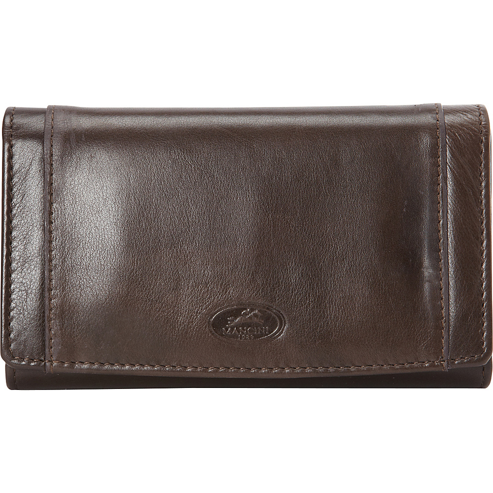 Mancini Leather Goods RFID Secure Ladies Clutch Wallet Brown Mancini Leather Goods Women s Wallets
