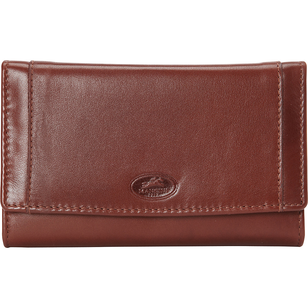 Mancini Leather Goods RFID Secure Ladies Clutch Wallet Cognac Mancini Leather Goods Women s Wallets