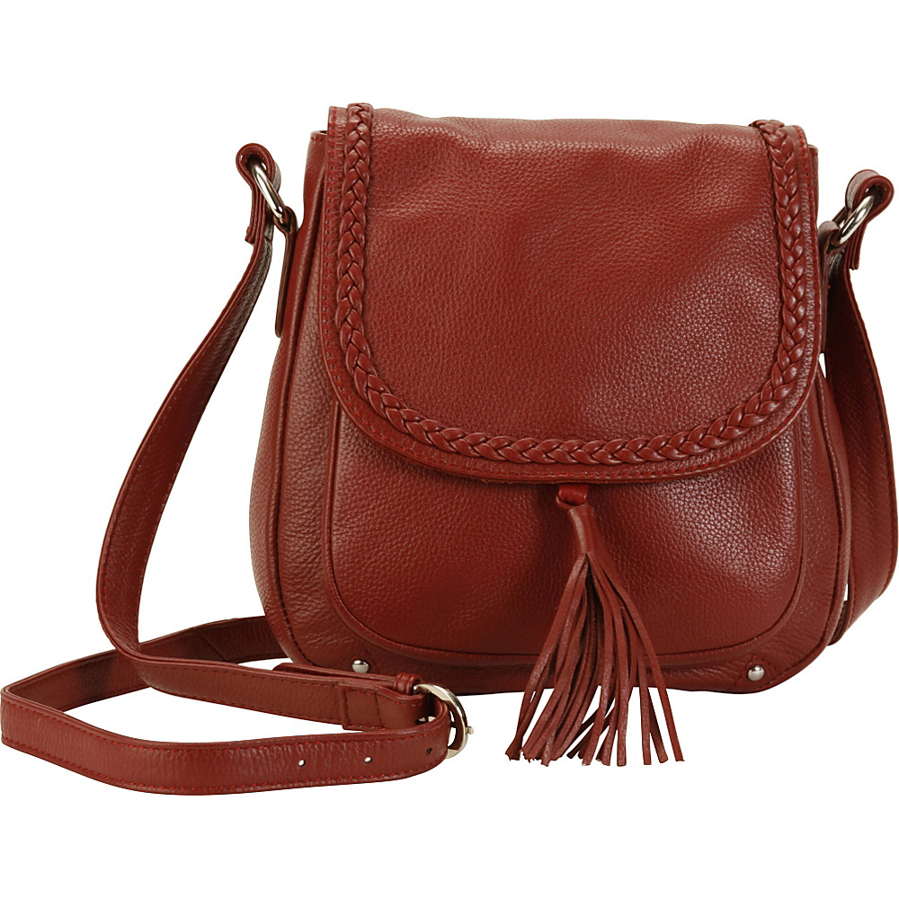Hadaki Saddle Crossbody Deep Red Hadaki Leather Handbags