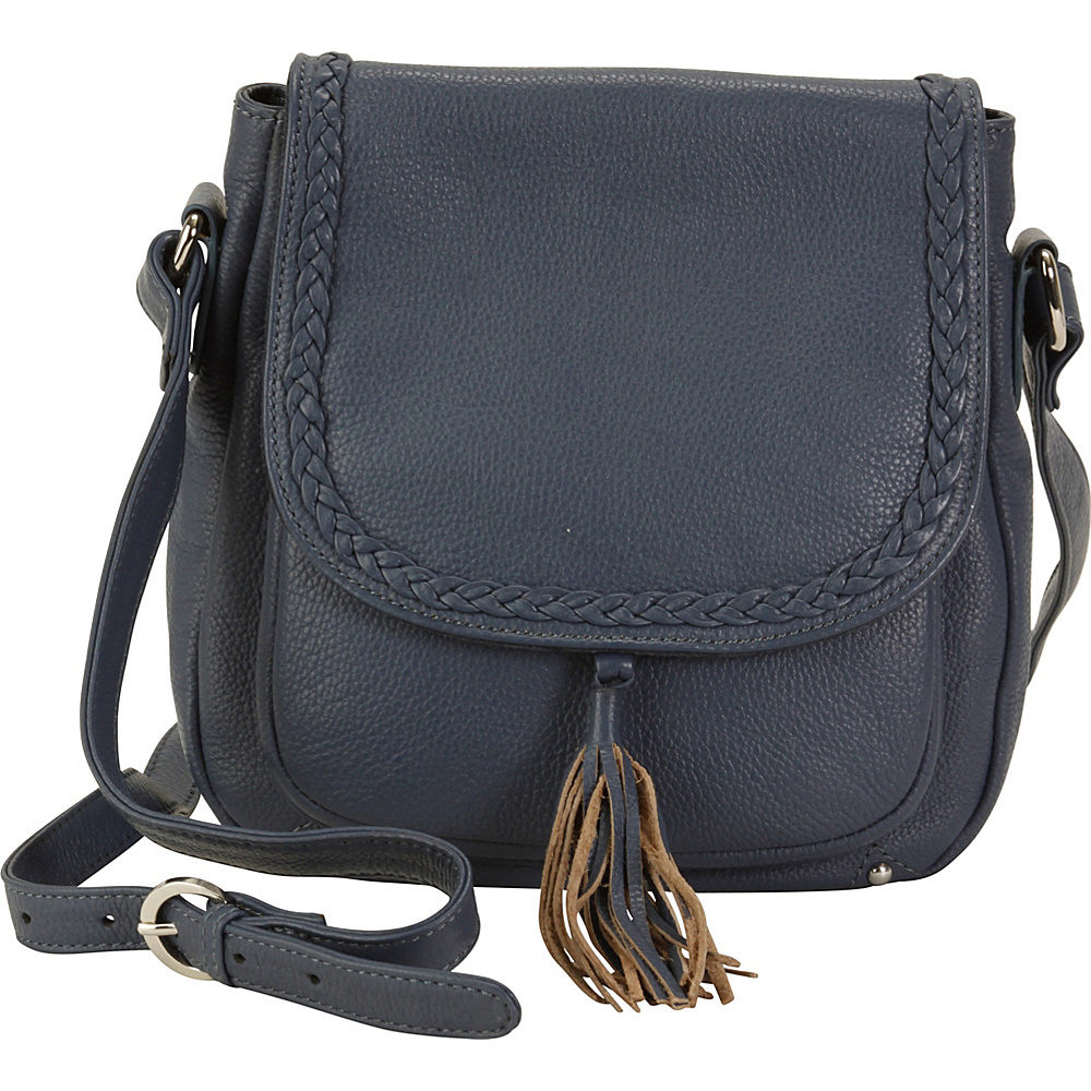 Hadaki Saddle Crossbody Marine Blue Hadaki Leather Handbags