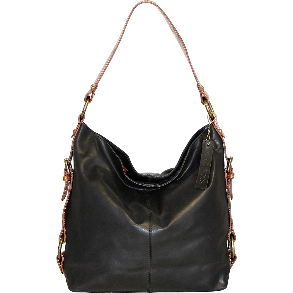 Nino Bossi Lotus Bloom Shoulder Bag Black Nino Bossi Leather Handbags