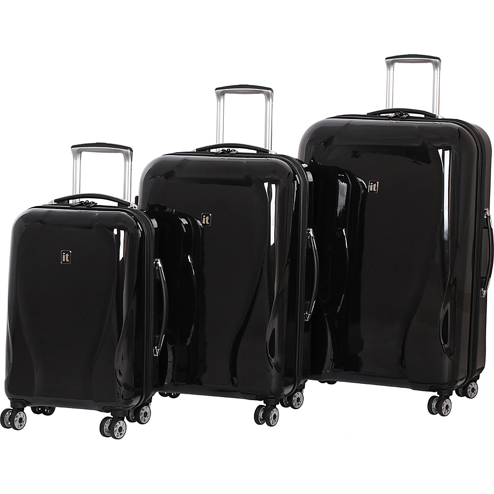 it luggage Corona Hardside 8 Wheel 3 Piece Set Midnight Black it luggage Luggage Sets