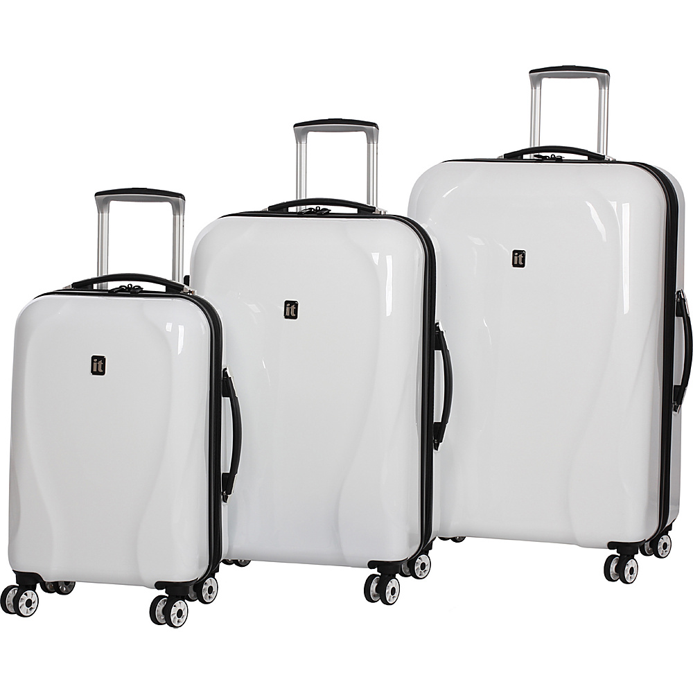 it luggage Corona Hardside 8 Wheel 3 Piece Set Ice White it luggage Luggage Sets
