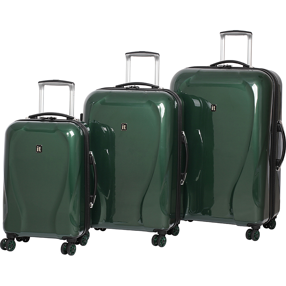 it luggage Corona Hardside 8 Wheel 3 Piece Set Emerald it luggage Luggage Sets