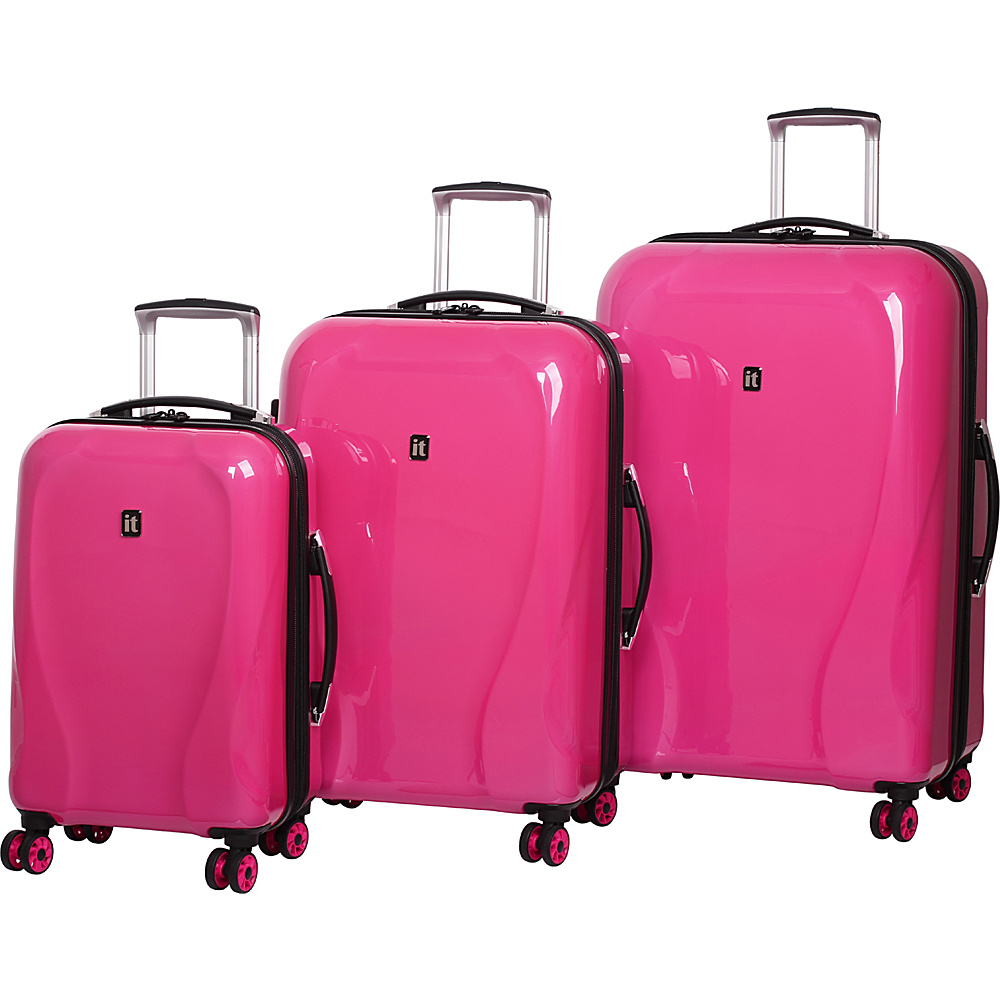 it luggage Corona Hardside 8 Wheel 3 Piece Set Hot Pink it luggage Luggage Sets