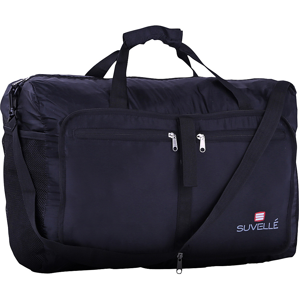 Suvelle Lightweight 21 Travel Foldable Duffel Bag Black Suvelle Travel Duffels