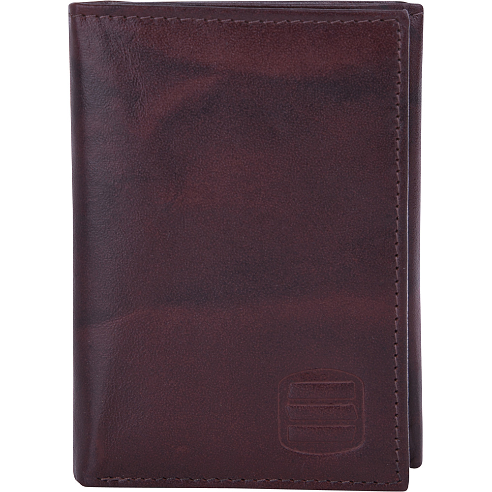 Suvelle Trifold Mens Genuine Leather Slim RFID Wallet Brown Suvelle Men s Wallets