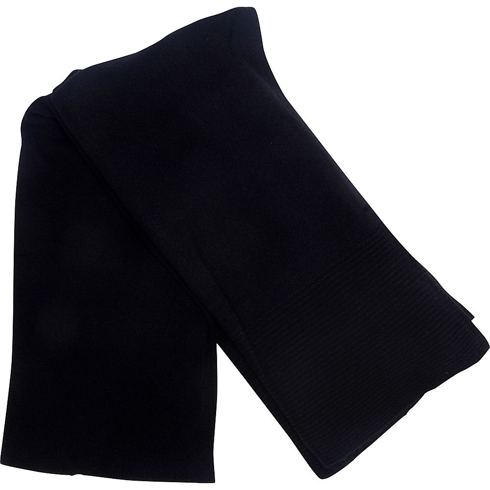 Kinross Cashmere Solid Travel Wrap Black Kinross Cashmere Scarves