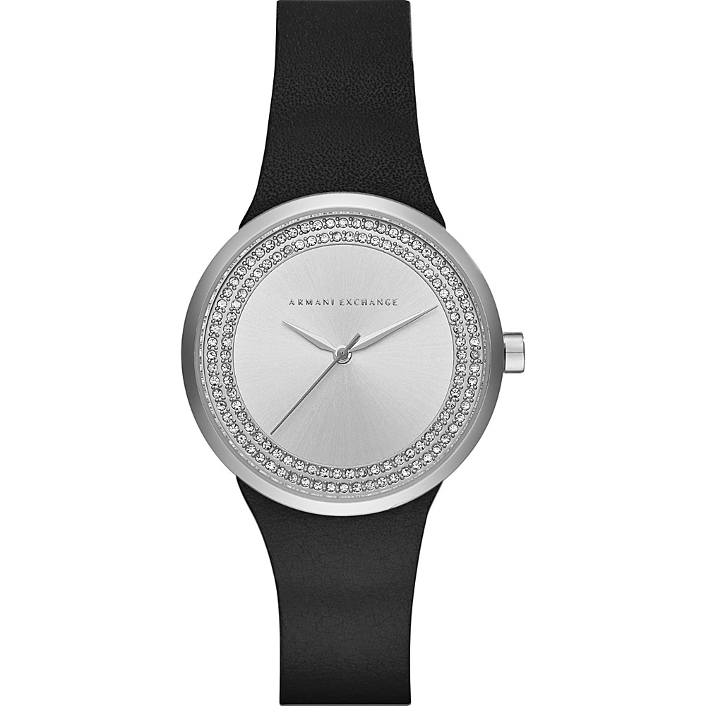 A X Armani Exchange Street Womens Leather Watch Black A X Armani Exchange Watches