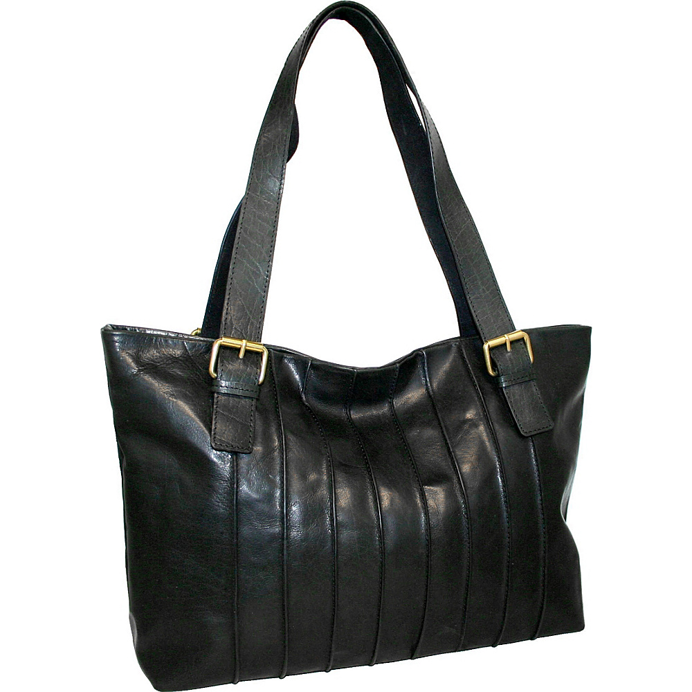 Nino Bossi Rose Bud Tote Black Nino Bossi Leather Handbags