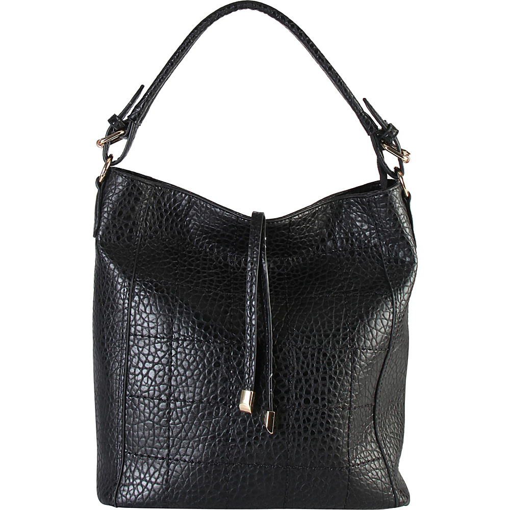 Diophy Faux Leather Zipper Closure Shoulder Handbag Black Diophy Manmade Handbags