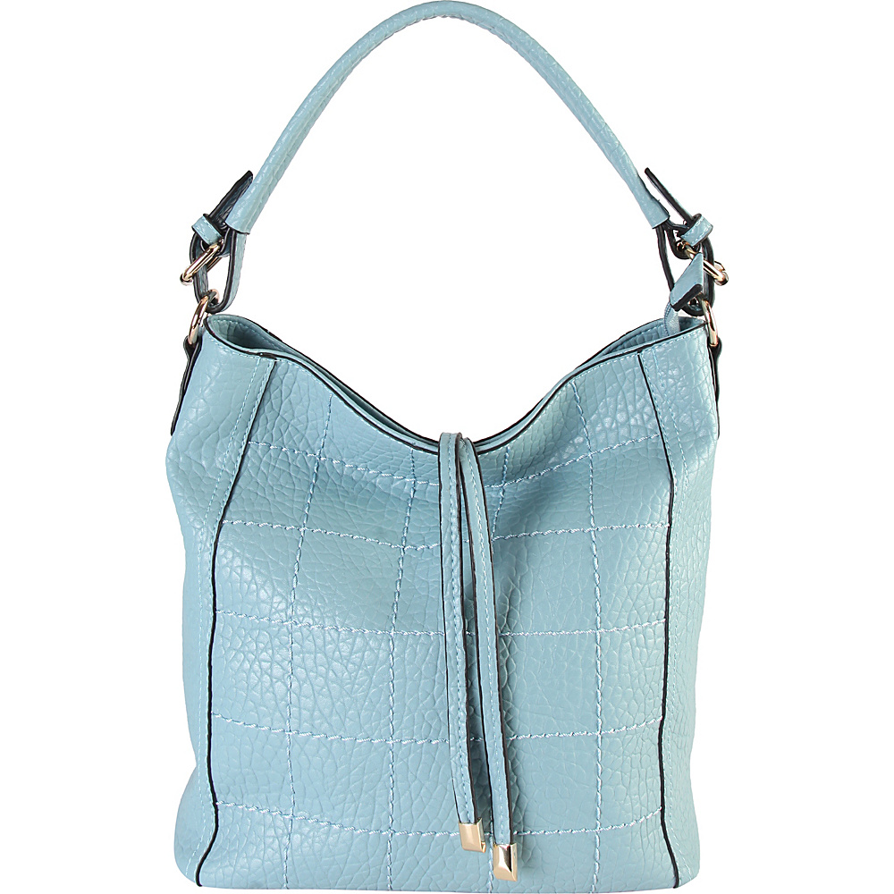 Diophy Faux Leather Zipper Closure Shoulder Handbag Blue Diophy Manmade Handbags