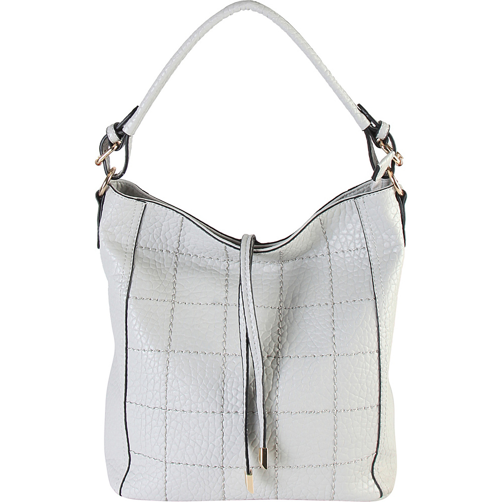 Diophy Faux Leather Zipper Closure Shoulder Handbag Grey Diophy Manmade Handbags
