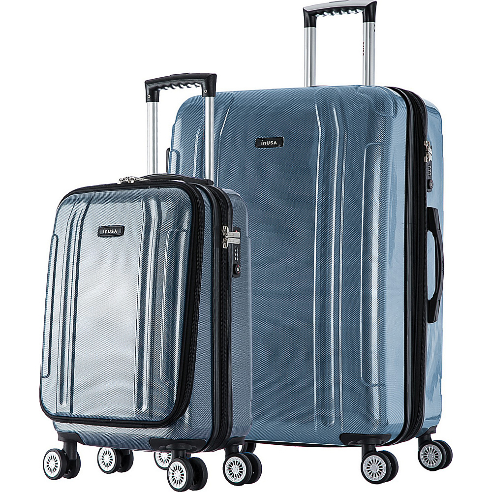 inUSA SouthWorld 19 27 2 Piece Hardside Spinner Luggage Set Blue Carbon inUSA Luggage Sets