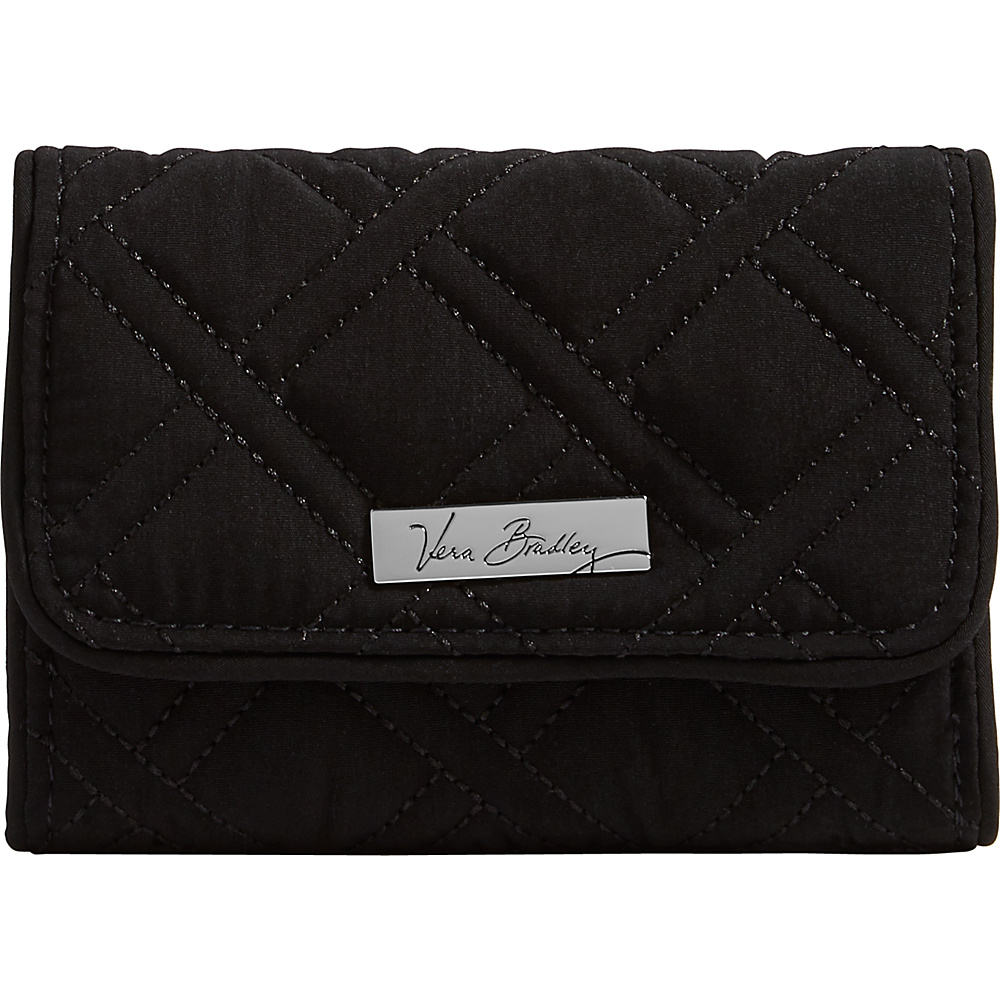 Vera Bradley Riley Compact Wallet Solid Black Vera Bradley Women s Wallets