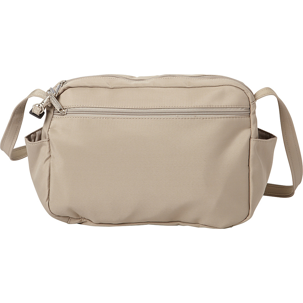 BeSafe by DayMakers Original Anti Theft 9 Pocket Traveler Messenger Taupe BeSafe by DayMakers Fabric Handbags