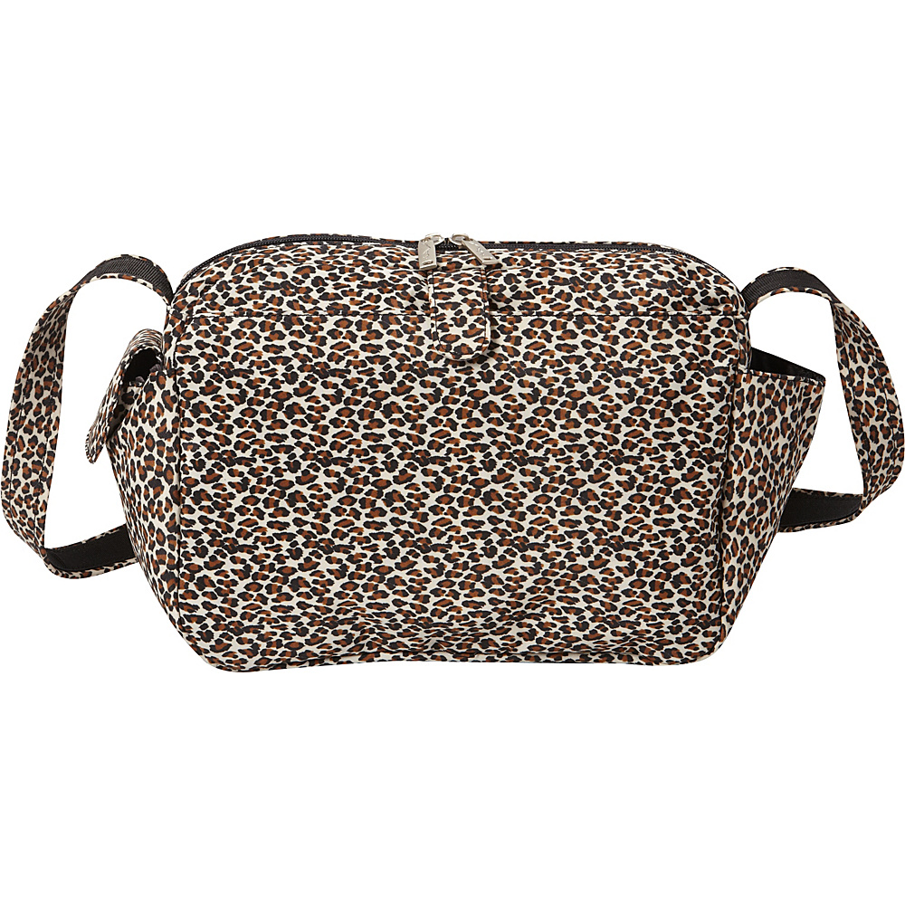 BeSafe by DayMakers Anti Theft 10 Pocket Messenger with Organizer Soft Bottom Leopard BeSafe by DayMakers Fabric Handbags