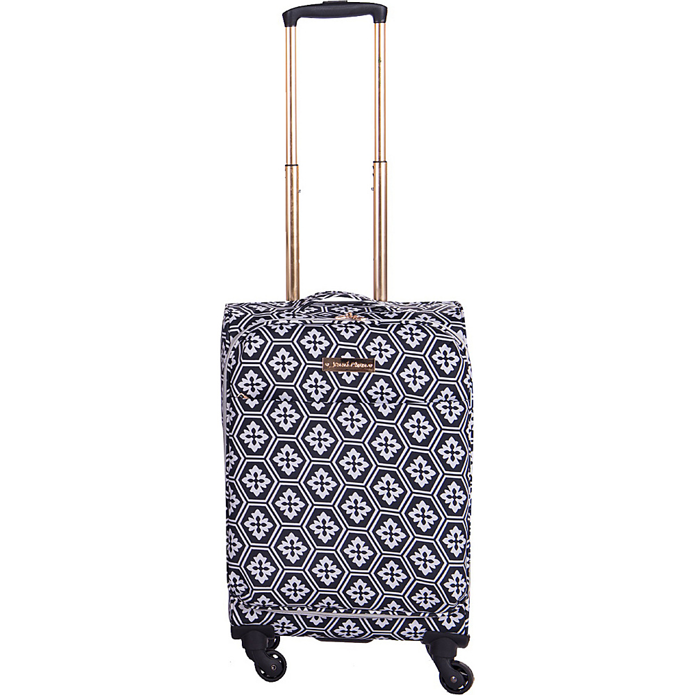 Jenni Chan Aria Snow Flake 20 Upright Spinner Black and White Jenni Chan Softside Carry On