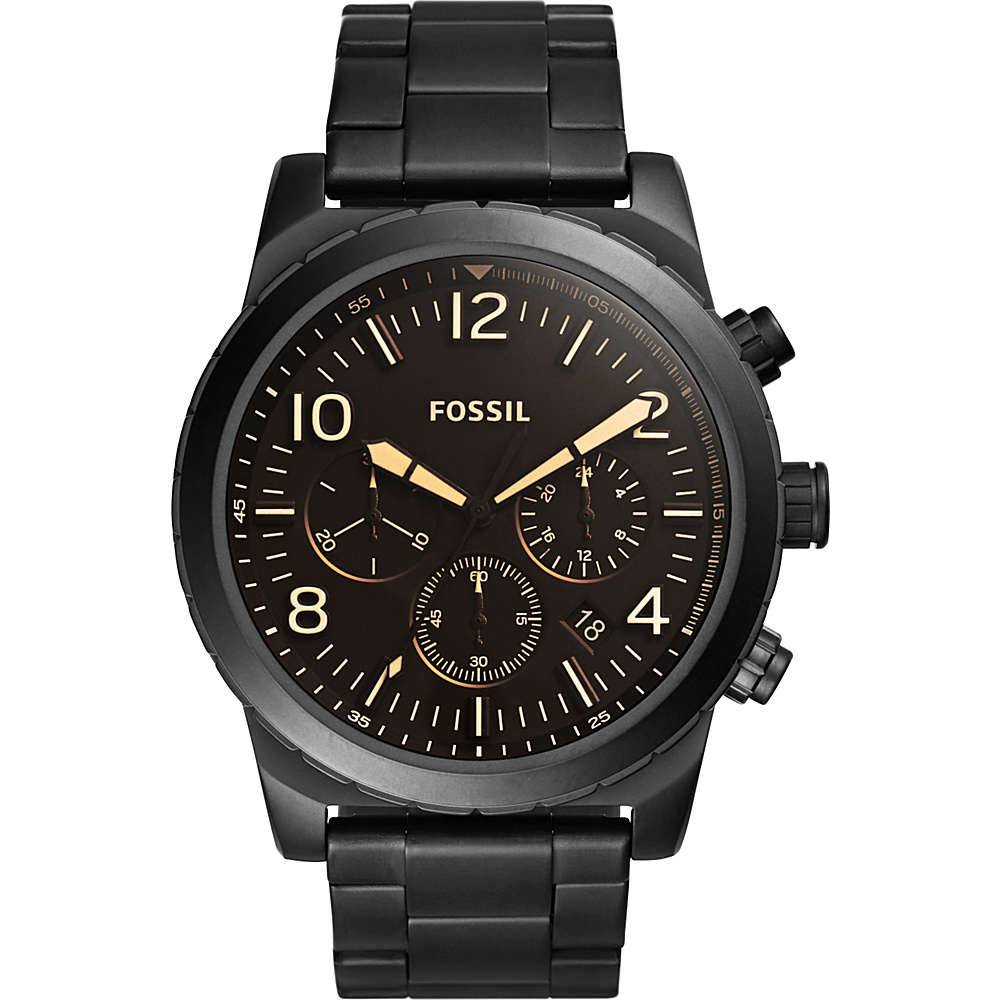 Fossil Oakman Chronograph Stainless Steel Watch Black Fossil Watches