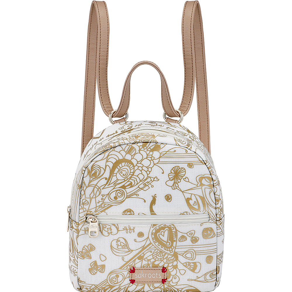 Sakroots The Artist Circle Mini Crossbody Backpack Gold Songbird Sakroots Fabric Handbags