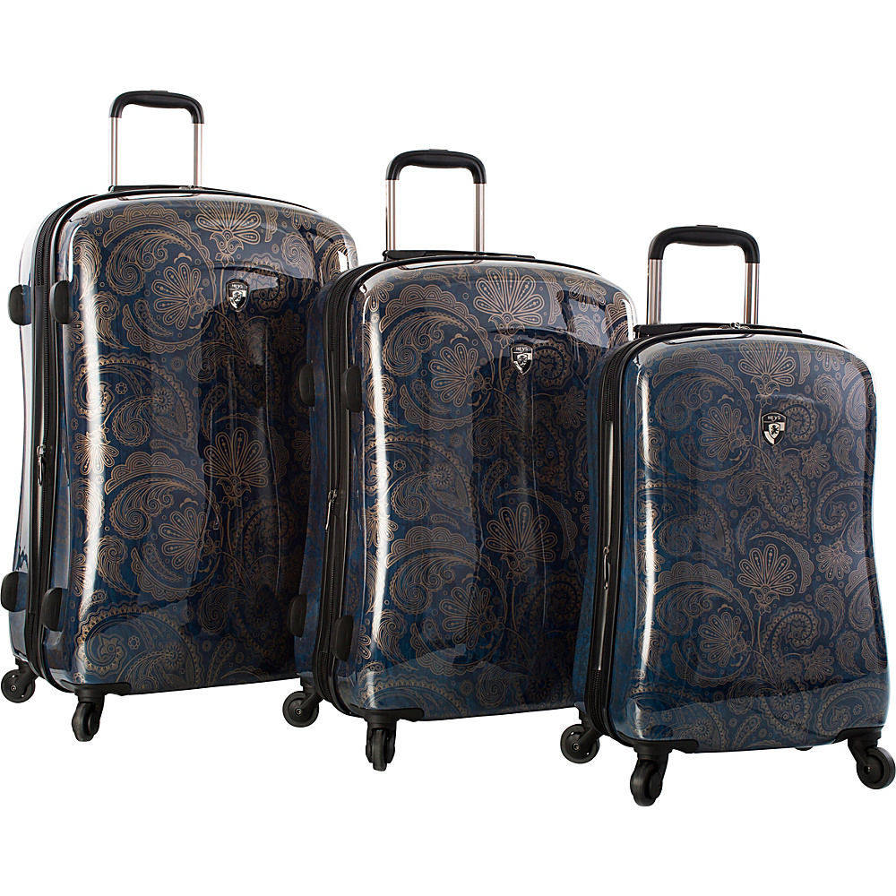 Heys America Indigo Paisley 3pc Hardside Fashion Spinner Set Multicolor Heys America Luggage Sets