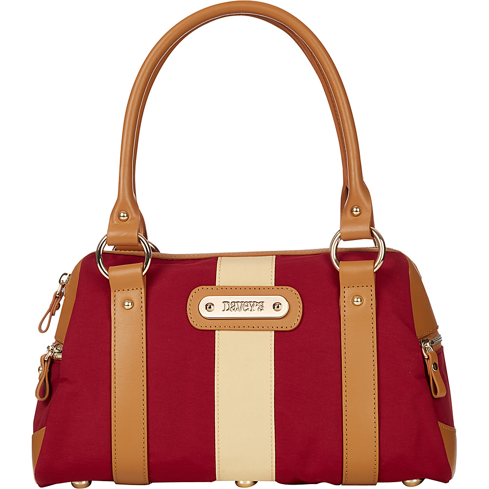 Davey s Doctor Bag Stripe Satchel Crimson Gold Stripe Davey s Fabric Handbags