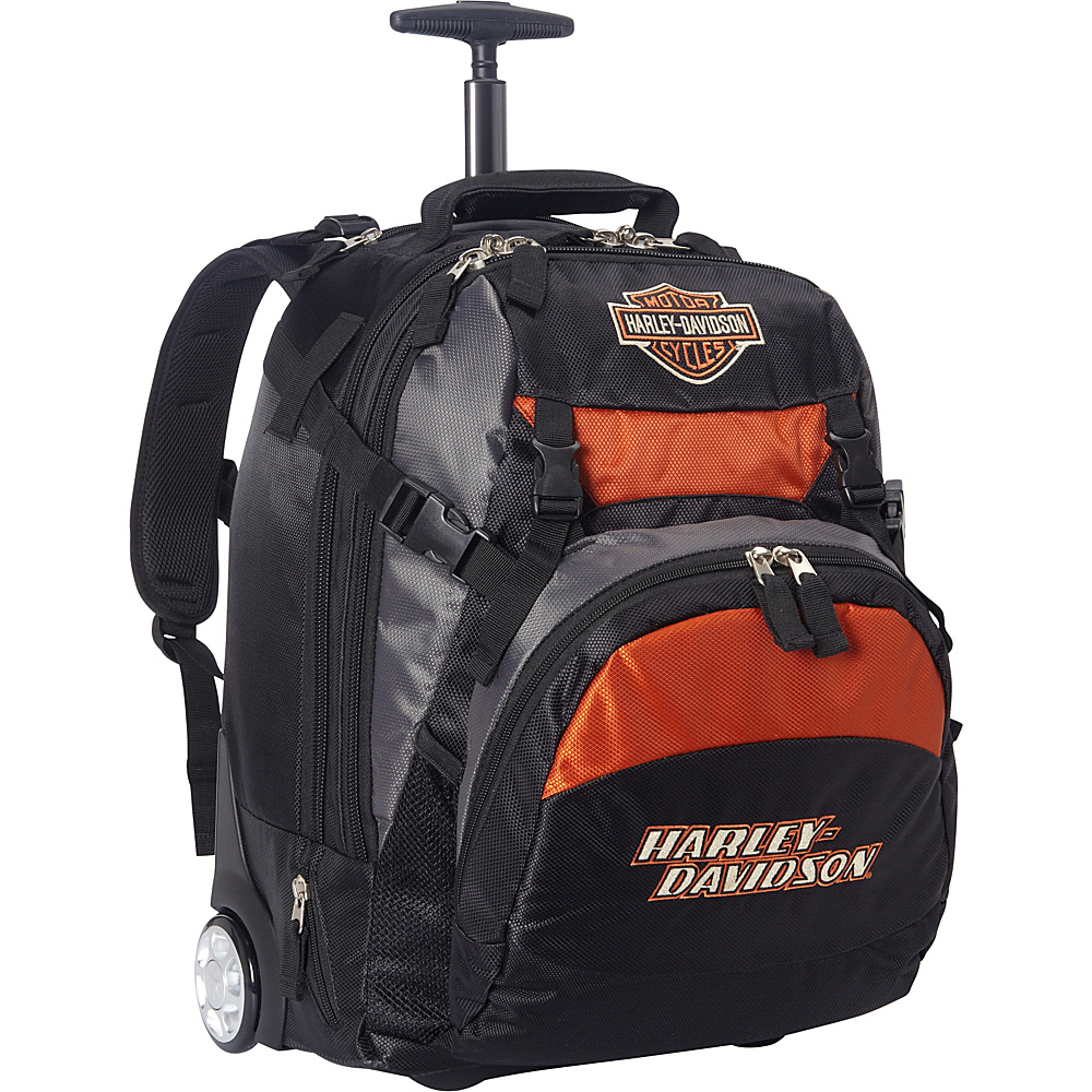 Harley Davidson by Athalon Bar Shield Wheeled Backpack Black Harley Davidson by Athalon Business Laptop Backpacks