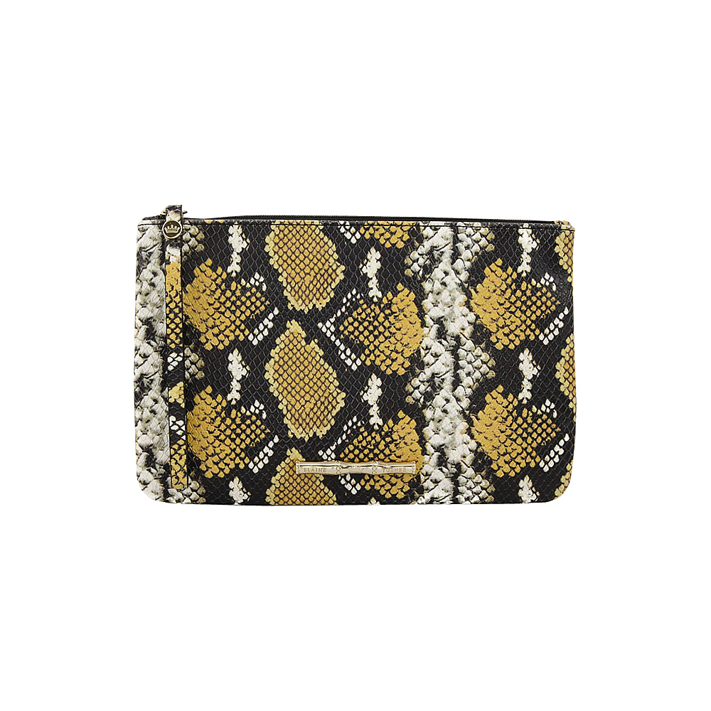 Elaine Turner Pouch Python Wristlet Golden Ocre Python Elaine Turner Leather Handbags