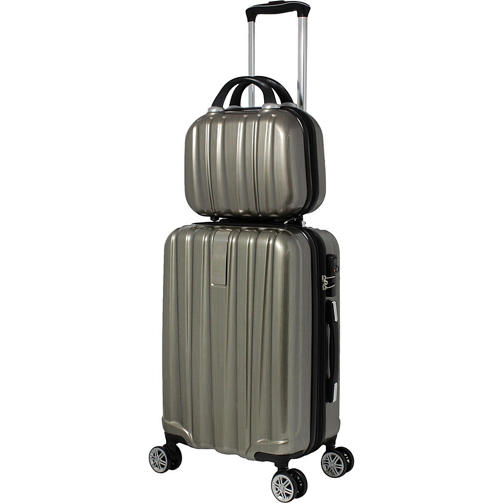 World Traveler Monaco 2 Piece Expandable Carry On Spinner Luggage Set Copper World Traveler Luggage Sets