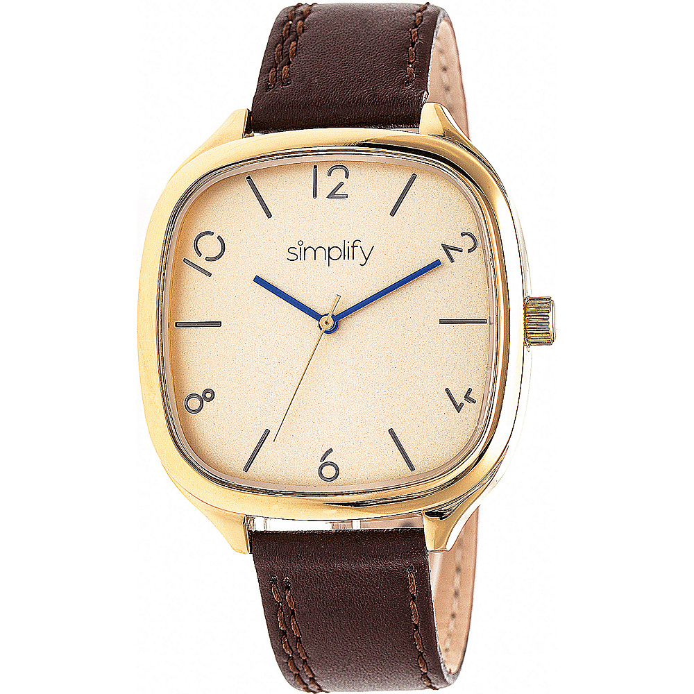 Simplify The 3500 Unisex Watch Dark Brown Gold Gold Simplify Watches