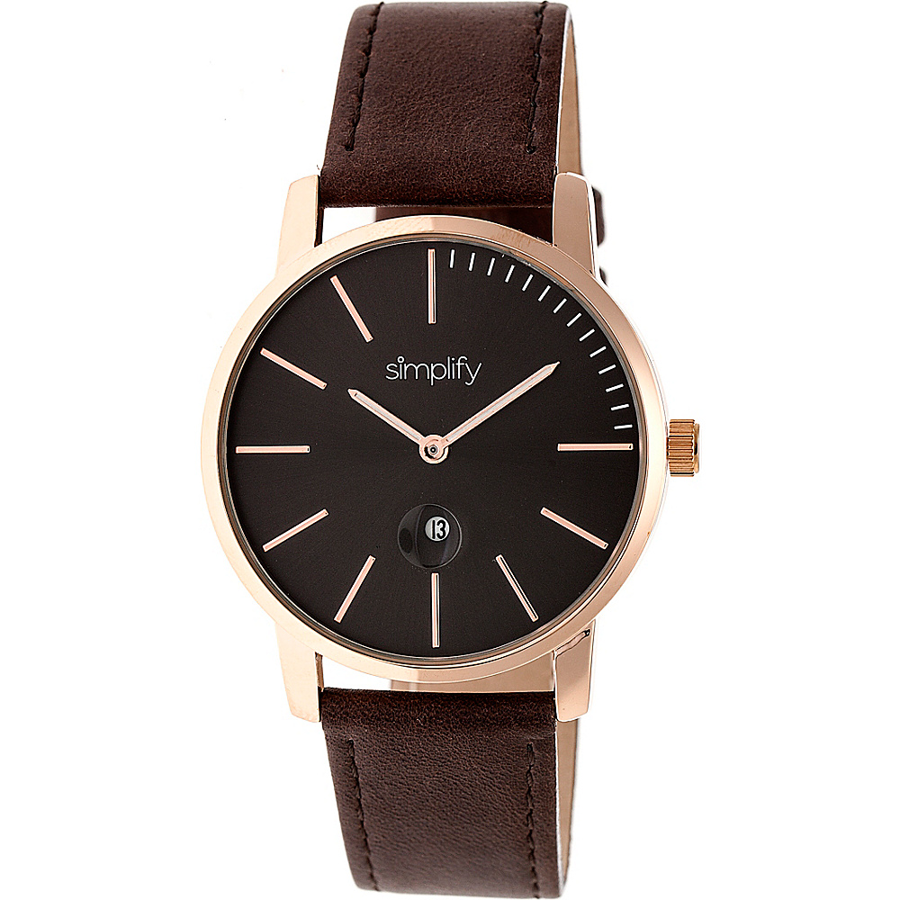 Simplify The 4700 Unisex Watch Dark Brown Rose Gold Black Simplify Watches