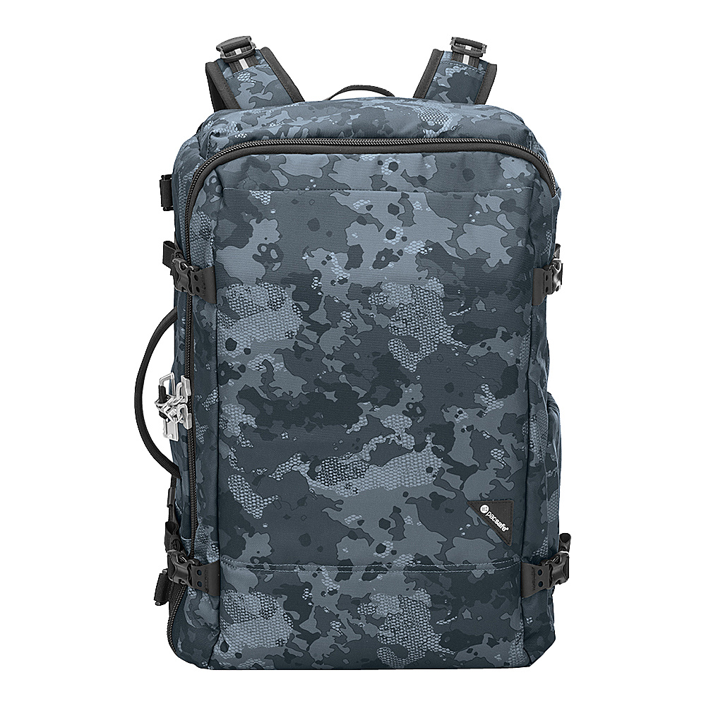 Pacsafe Vibe 40 Anti Theft 40L Weekender Backpack Grey Camo Pacsafe Travel Backpacks