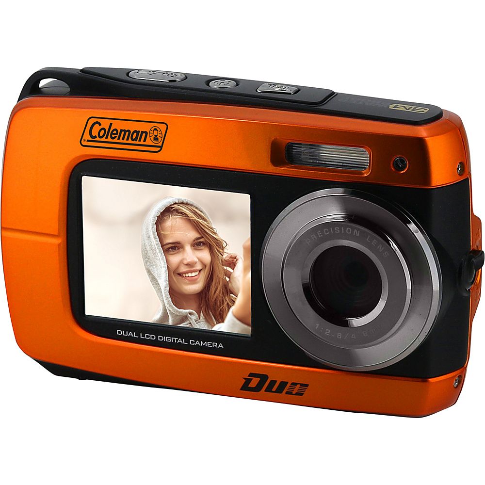 Coleman Duo2 18.0 MP HD Underwater Digital Video Camera with Dual LCD Screens Orange Coleman Cameras