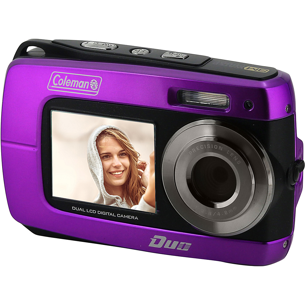Coleman Duo2 18.0 MP HD Underwater Digital Video Camera with Dual LCD Screens Purple Coleman Cameras