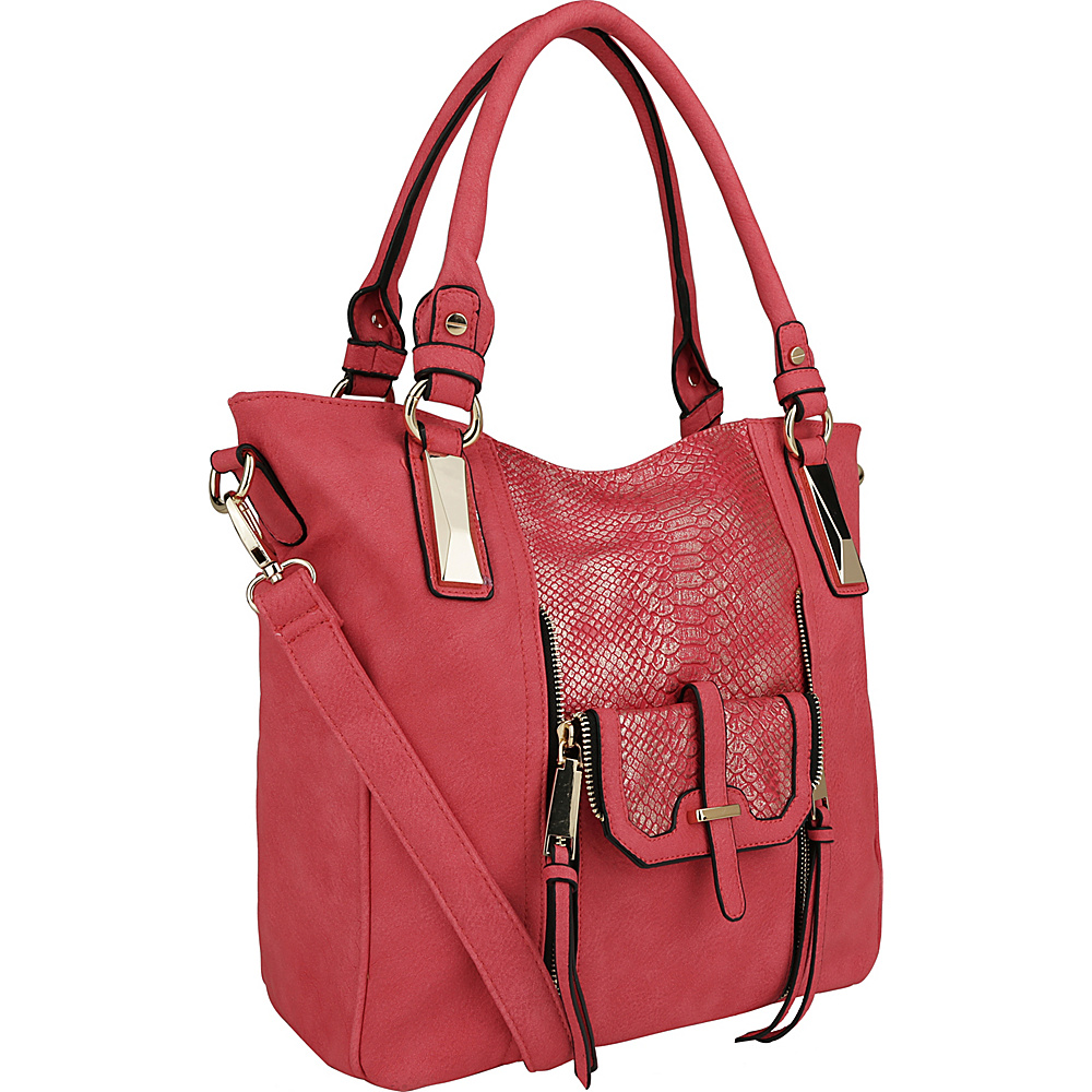 MKF Collection CharliePython Leather Shoulder Bag Red MKF Collection Manmade Handbags