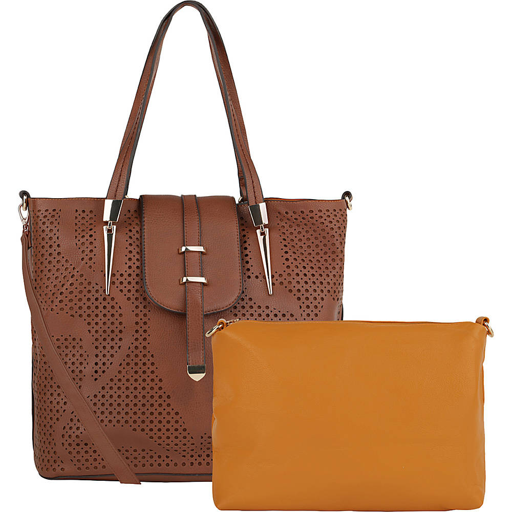 MKF Collection Elmo Handbag with Cosmetic Bag Coffee MKF Collection Manmade Handbags