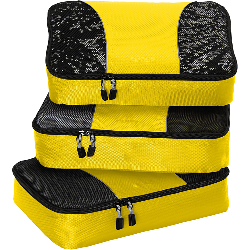 eBags Medium Packing Cubes 3pc Set Canary eBags Travel Organizers