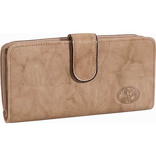 Buxton Heiress Checkbook Clutch Taupe