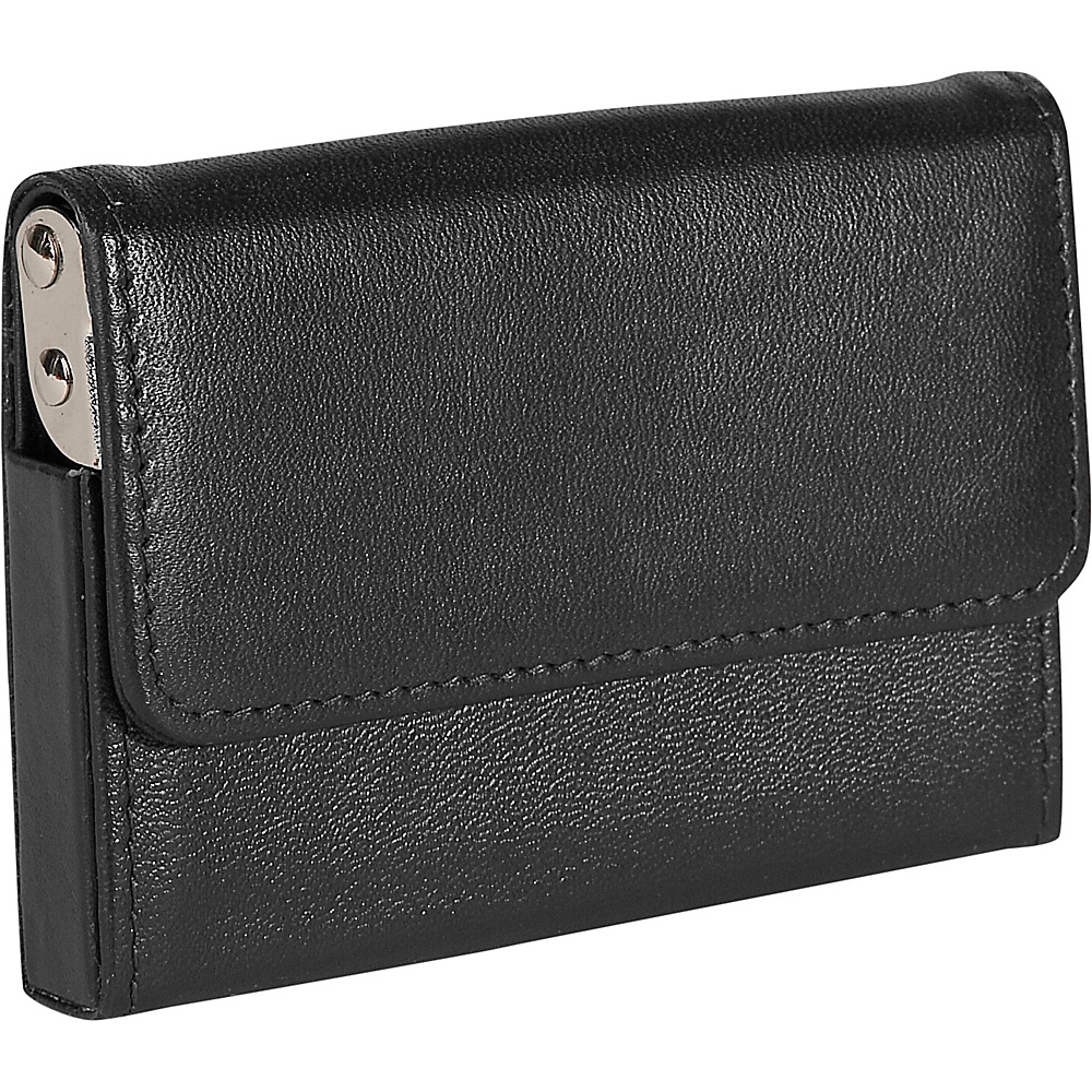 Royce Leather Horizontal Framed Card Case Black