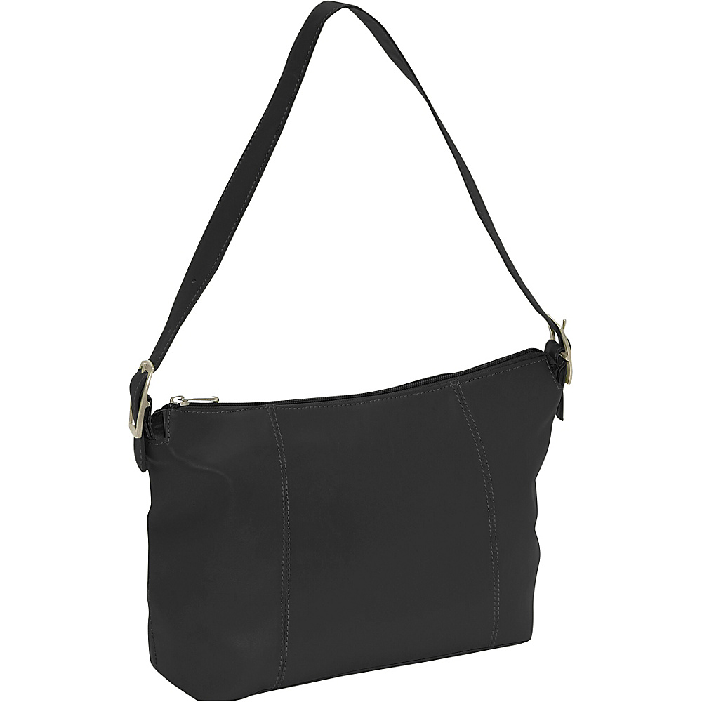 Piel Medium Shoulder Bag Black