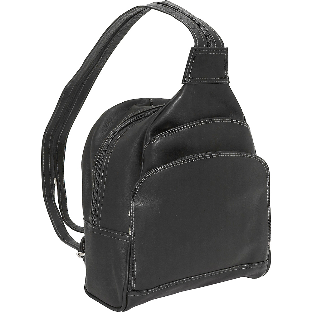 Piel Three Pocket Sling Bag Black