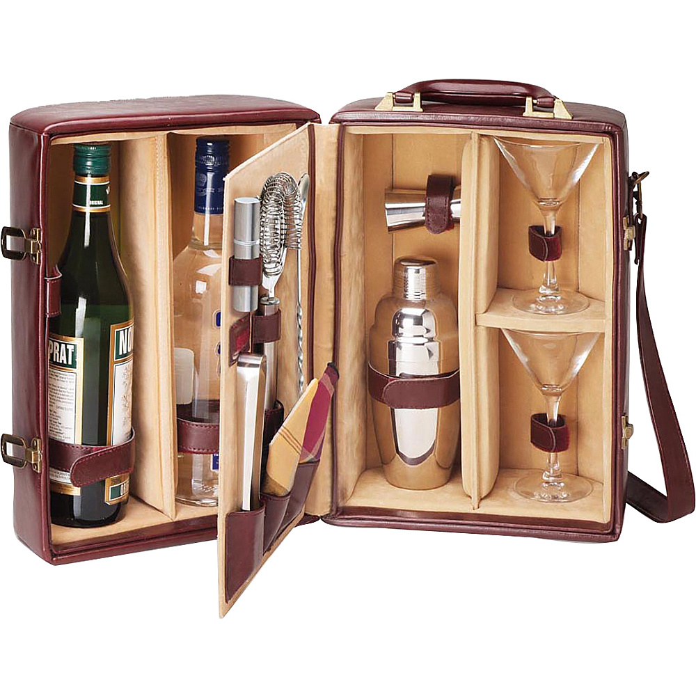 Picnic Time Manhattan Portable Cocktail Party Mahogany Tan Picnic Time Outdoor Accessories